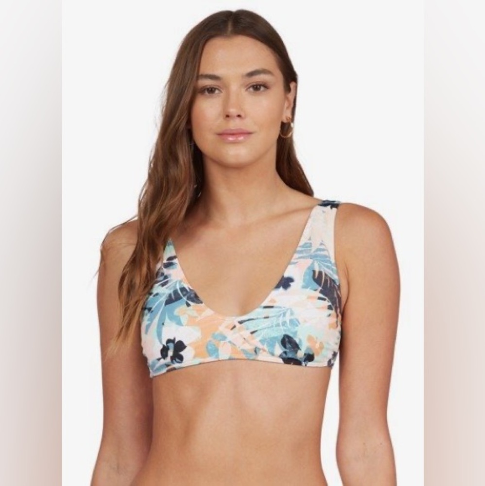 Roxy XS beach bikini top floral